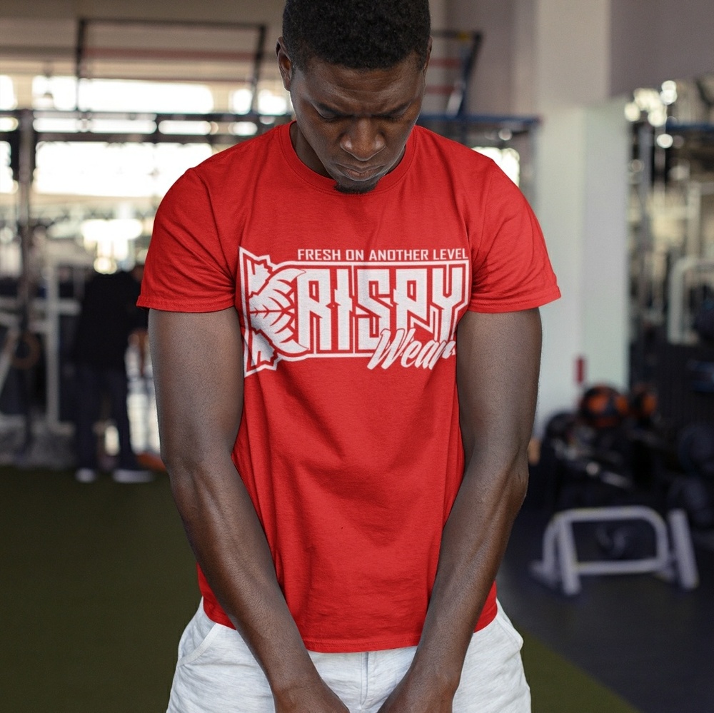 Krispy Wear "Fresh on another level" red crew neck